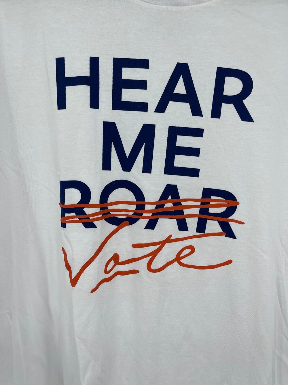 Obsessive Love Hear Me (Roar) Vote Womens White Tshirt NEW Size 2X